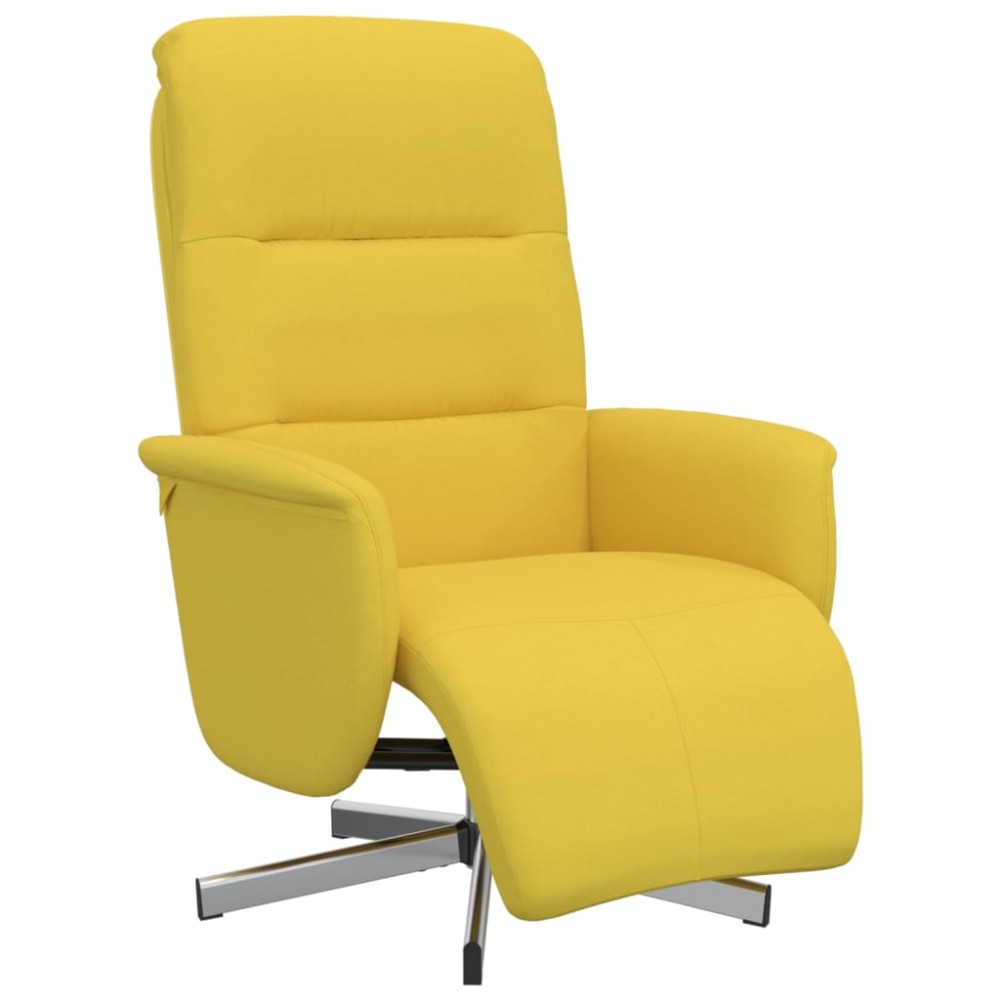 vidaXL Fotoliu rabatabil cu suport de picioare, galben deschis, textil