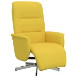 vidaXL Fotoliu rabatabil cu suport de picioare, galben deschis, textil vidaXL Fotoliu rabatabil cu suport de picioare, galben deschis, textil