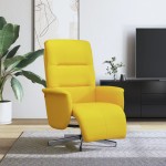vidaXL Fotoliu rabatabil cu suport de picioare, galben deschis, textil vidaXL Fotoliu rabatabil cu suport de picioare, galben deschis, textil