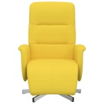vidaXL Fotoliu rabatabil cu suport de picioare, galben deschis, textil vidaXL Fotoliu rabatabil cu suport de picioare, galben deschis, textil