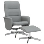 vidaXL Scaun de relaxare cu taburet, gri deschis, textil vidaXL Scaun de relaxare cu taburet, gri deschis, textil