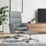 vidaXL Scaun de relaxare cu taburet, gri deschis, textil vidaXL Scaun de relaxare cu taburet, gri deschis, textil