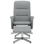 vidaXL Scaun de relaxare cu taburet, gri deschis, textil vidaXL Scaun de relaxare cu taburet, gri deschis, textil