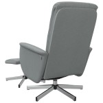 vidaXL Scaun de relaxare cu taburet, gri deschis, textil vidaXL Scaun de relaxare cu taburet, gri deschis, textil