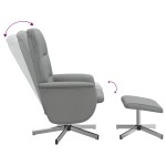 vidaXL Scaun de relaxare cu taburet, gri deschis, textil vidaXL Scaun de relaxare cu taburet, gri deschis, textil