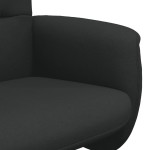 vidaXL Scaun extensibil cu taburet, negru, material textil