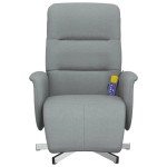 vidaXL Fotoliu rabatabil masaj cu suport picioare gri deschis textil vidaXL Fotoliu rabatabil masaj cu suport picioare gri deschis textil