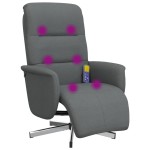 vidaXL Fotoliu masaj rabatabil cu suport picioare, gri închis, textil