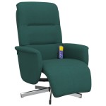 vidaXL Fotoliu masaj rabatabil cu suport picioare verde închis textil