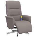 vidaXL Fotoliu masaj rabatabil cu suport picioare, gri taupe, textil