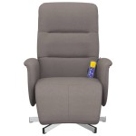 vidaXL Fotoliu masaj rabatabil cu suport picioare, gri taupe, textil