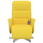 vidaXL Fotoliu masaj rabatabil, suport picioare, galben deschis textil