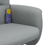 vidaXL Fotoliu de masaj rabatabil cu taburet, gri deschis, textil vidaXL Fotoliu de masaj rabatabil cu taburet, gri deschis, textil