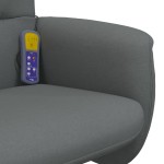 vidaXL Fotoliu de masaj rabatabil cu taburet, gri închis, textil vidaXL Fotoliu de masaj rabatabil cu taburet, gri închis, textil