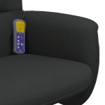 vidaXL Scaun rabatabil cu taburet, negru, material textil