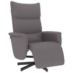 vidaXL Fotoliu rabatabil cu suport de picioare, gri, piele ecologică vidaXL Fotoliu rabatabil cu suport de picioare, gri, piele ecologică