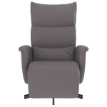 vidaXL Fotoliu rabatabil cu suport de picioare, gri, piele ecologică vidaXL Fotoliu rabatabil cu suport de picioare, gri, piele ecologică