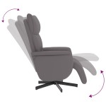 vidaXL Fotoliu rabatabil cu suport de picioare, gri, piele ecologică vidaXL Fotoliu rabatabil cu suport de picioare, gri, piele ecologică