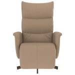 vidaXL Fotoliu rabatabil cu suport picioare cappuccino piele ecologică