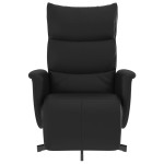 vidaXL Fotoliu rabatabil cu suport de picioare, negru, piele ecologică