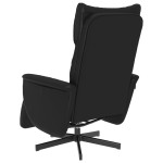 vidaXL Fotoliu rabatabil cu suport de picioare, negru, piele ecologică