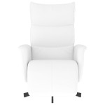 vidaXL Fotoliu rabatabil cu suport de picioare, alb, piele ecologică