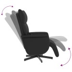 vidaXL Fotoliu de masaj rabatabil, cu taburet, negru, piele ecologică