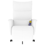 vidaXL Fotoliu de masaj rabatabil, cu taburet, alb, piele ecologică vidaXL Fotoliu de masaj rabatabil, cu taburet, alb, piele ecologică