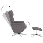 vidaXL Fotoliu de masaj rabatabil cu taburet, gri, piele ecologică vidaXL Fotoliu de masaj rabatabil cu taburet, gri, piele ecologică
