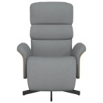 vidaXL Fotoliu rabatabil cu suport de picioare, gri deschis, textil vidaXL Fotoliu rabatabil cu suport de picioare, gri deschis, textil