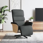vidaXL Fotoliu rabatabil cu suport de picioare, gri închis, textil vidaXL Fotoliu rabatabil cu suport de picioare, gri închis, textil