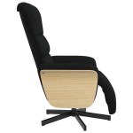 vidaXL Fotoliu rabatabil cu suport de picioare, negru, textil