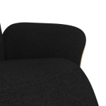 vidaXL Fotoliu rabatabil cu suport de picioare, negru, textil