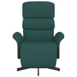 vidaXL Fotoliu rabatabil cu suport de picioare, verde închis, textil
