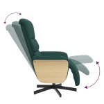 vidaXL Fotoliu rabatabil cu suport de picioare, verde închis, textil