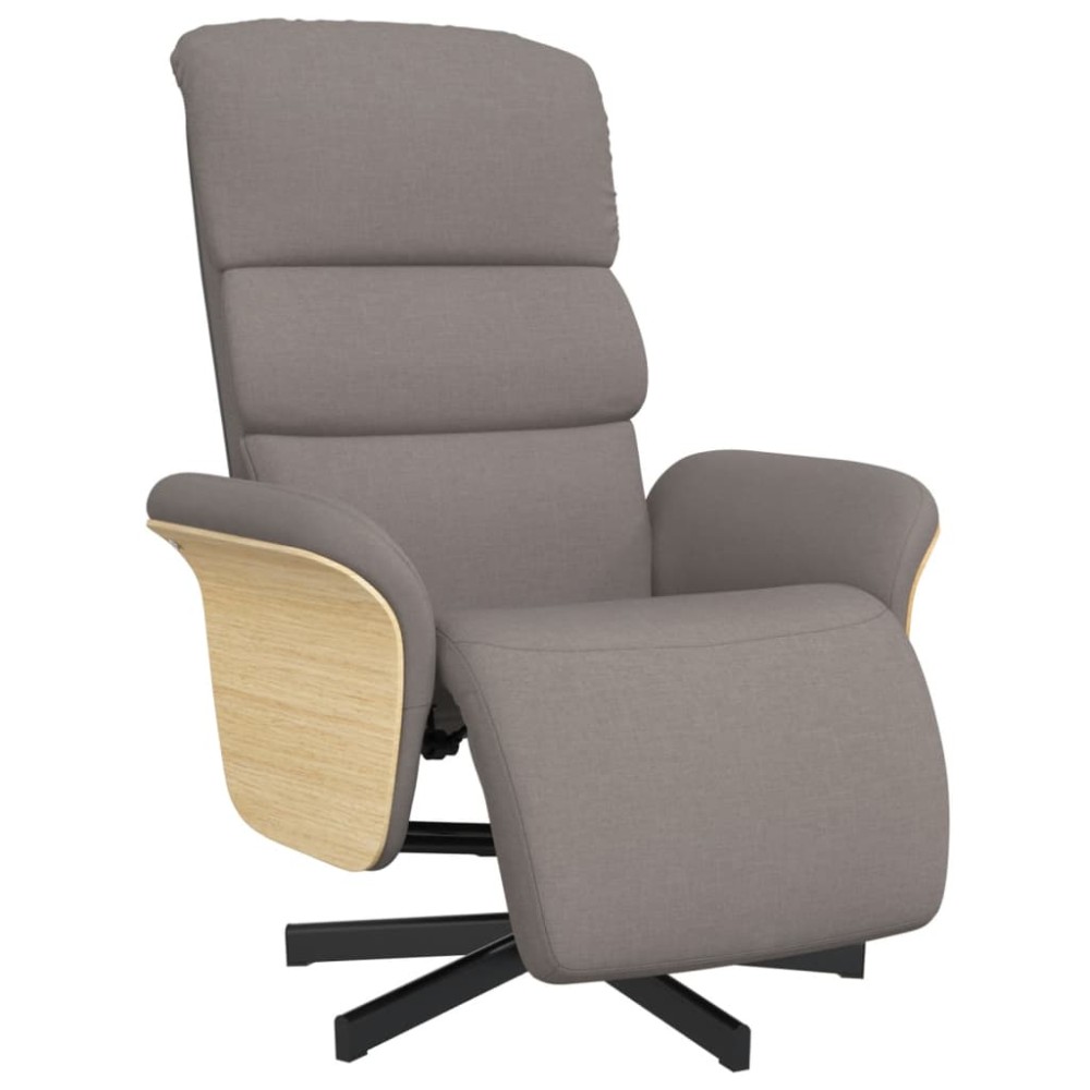 vidaXL Fotoliu rabatabil cu suport de picioare, gri taupe, textil