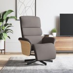 vidaXL Fotoliu rabatabil cu suport de picioare, gri taupe, textil vidaXL Fotoliu rabatabil cu suport de picioare, gri taupe, textil