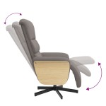vidaXL Fotoliu rabatabil cu suport de picioare, gri taupe, textil vidaXL Fotoliu rabatabil cu suport de picioare, gri taupe, textil