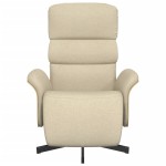 vidaXL Scaun rabatabil cu suport pentru picioare crem material textil