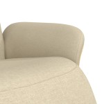 vidaXL Scaun rabatabil cu suport pentru picioare crem material textil