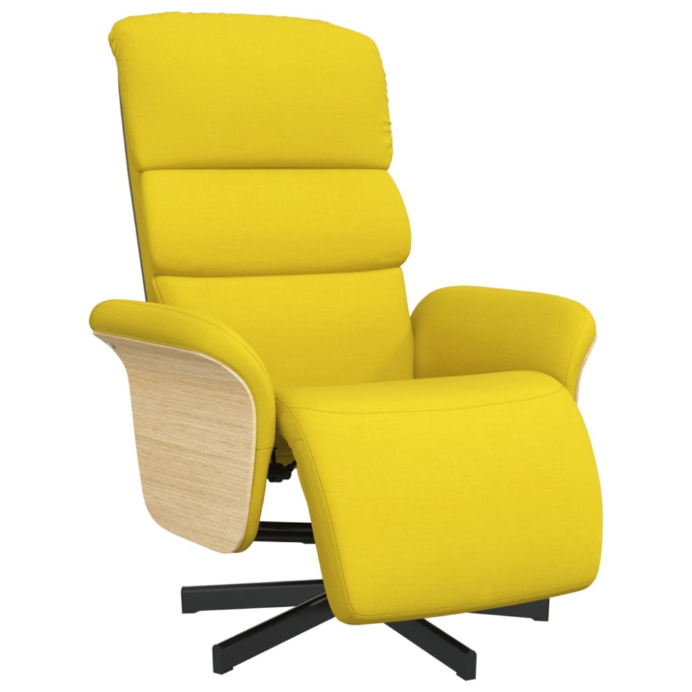 vidaXL Fotoliu rabatabil cu suport de picioare, galben deschis, textil