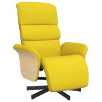 vidaXL Fotoliu rabatabil cu suport de picioare, galben deschis, textil vidaXL Fotoliu rabatabil cu suport de picioare, galben deschis, textil