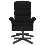 vidaXL Scaun extensibil cu taburet, negru, material textil vidaXL Scaun extensibil cu taburet, negru, material textil