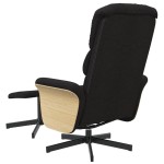 vidaXL Scaun extensibil cu taburet, negru, material textil vidaXL Scaun extensibil cu taburet, negru, material textil