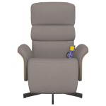 vidaXL Fotoliu masaj rabatabil cu suport picioare, gri taupe, textil