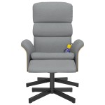 vidaXL Fotoliu de masaj rabatabil cu taburet, gri deschis, textil vidaXL Fotoliu de masaj rabatabil cu taburet, gri deschis, textil