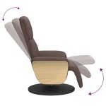 vidaXL Fotoliu rabatabil cu suport de picioare, maro, piele ecologică