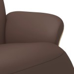vidaXL Fotoliu rabatabil cu suport de picioare, maro, piele ecologică