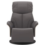 vidaXL Fotoliu rabatabil cu suport de picioare, gri, piele ecologică vidaXL Fotoliu rabatabil cu suport de picioare, gri, piele ecologică