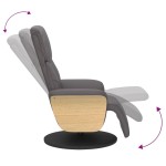 vidaXL Fotoliu rabatabil cu suport de picioare, gri, piele ecologică vidaXL Fotoliu rabatabil cu suport de picioare, gri, piele ecologică